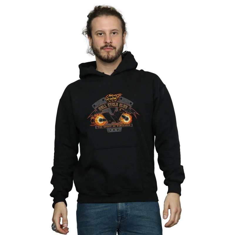 Image of Marvel Marvel Men Ghost Rider Hell Cycle Club Hoodie in Black Size: Small Black S Male 5059308558442