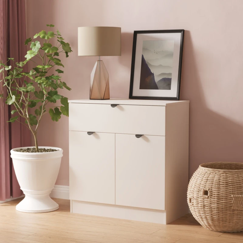 Image of Ready Assembled 2 U Norway 1 Drawer 2 Door Sideboard (Ready Assembled) in Taupe Unisex