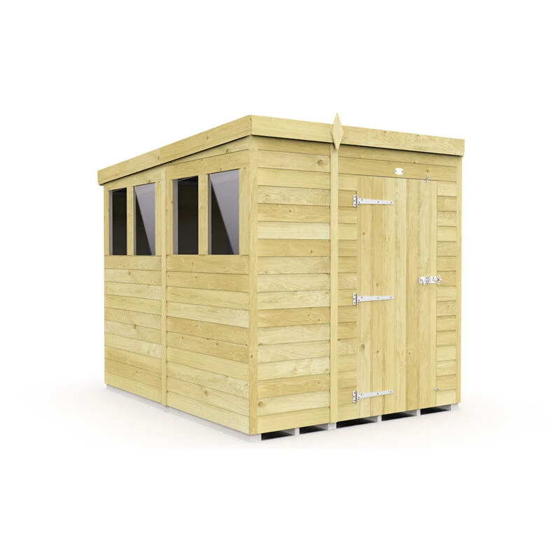 Image of Flat Pack Sheds DIY Sheds 5 x 8 Pent Shed, Brown 5X8PFF