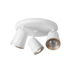 Image of Adri LED Triple Cluster Spotlight White Matt Copper 2430lm 3000K