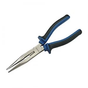 Image of Faithfull Handyman Long Nose Pliers with Plastic Handle FAIPLLN8 Chrome Vanadium Steel Blue
