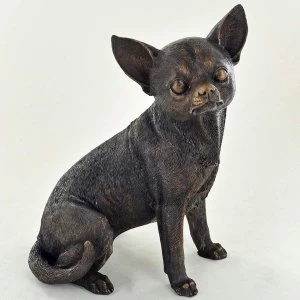 Image of Chihuahua Sitting Cold Cast Bronze Sculpture 18.5cm