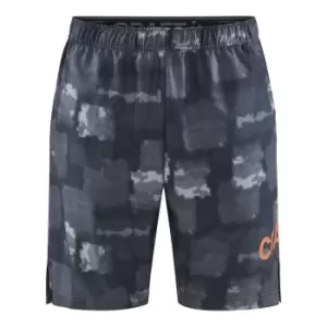 Image of Craft Mens Core Charge Marble Effect Loose Fit Shorts (M) (Black/Granite)