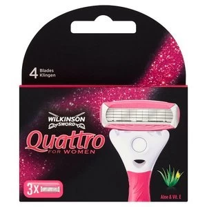 Image of Wilkinson Sword Quattro For Her Blades 3pk