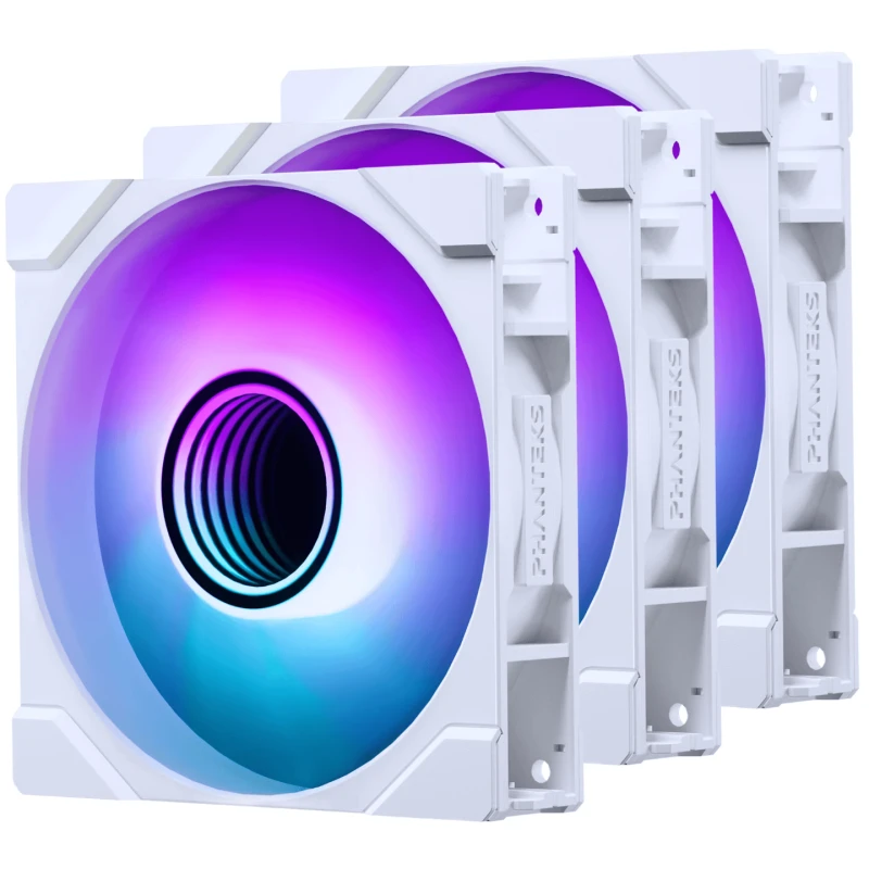 Image of Phanteks M25 Gen2 120mm High-Airflow DRGB PWM Triple Fan Pack - White - PH-F120M25_G2_DWT01_3P