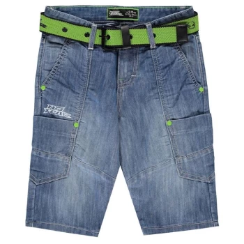 Image of No Fear Belt Shorts Junior Boys - Light Wash
