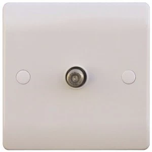 Image of ESR Sline White 1 Gang Satellite TV Outlet Single Wall Plate