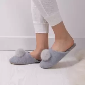 Image of totes Isotoner Cashmere Ladies Mule Slippers Grey