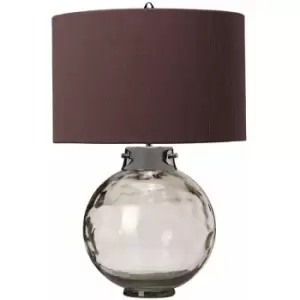 Image of Table Lamp Larkspur Shade Highly Polished Nickel Glassware Smoke LED E27 60W