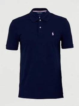 Image of Polo Ralph Lauren Golf Stretch Mesh Polo Shirt - Navy, Size S, Men