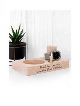 Image of Personalised Oak Wood Watch Stand