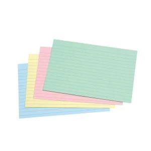Image of 5 Star Office Record Cards Ruled Both Sides 6x4in 152x102mm Assorted Pack 100
