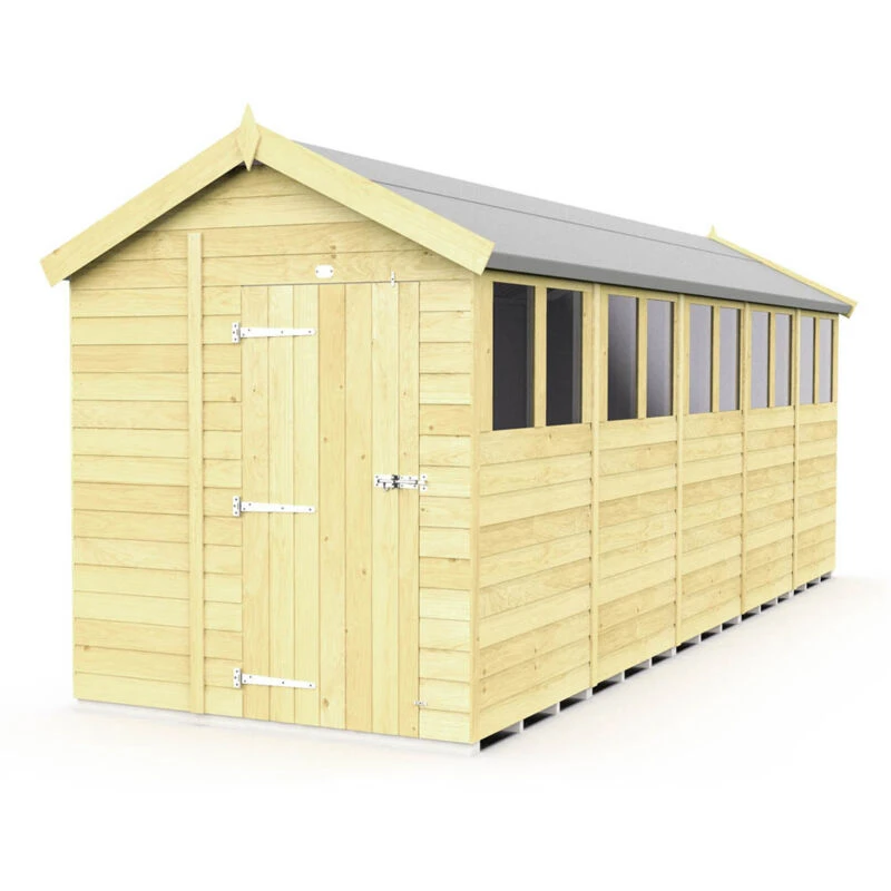 Image of Flat Pack Sheds DIY Sheds 6 x 20 Apex Shed, Brown 6X20AFF
