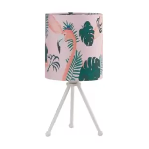 Image of Flamingo Tripod Table Lamp With Round Shade, Pink