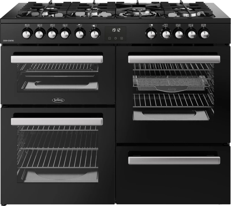 Image of Belling Cookcentre 110DF 110cm Dual Fuel Range Cooker - Black - A/A Rated