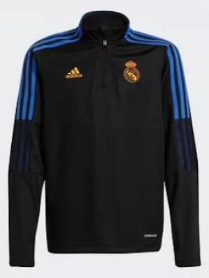 Image of adidas Real Madrid Tiro Training Top, Black, Size 7-8 Years