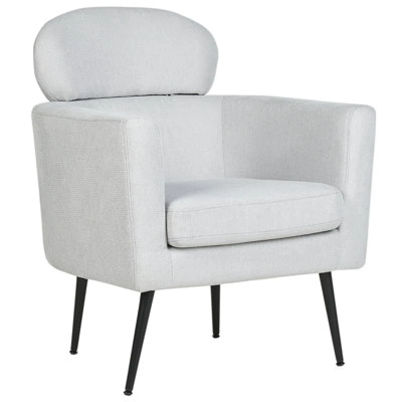 Image of Beliani Fabric Armchair Light Grey Soby