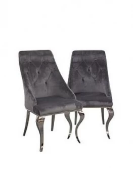 Image of Vida Living Primrose Pair Of Fabric Dining Chairs