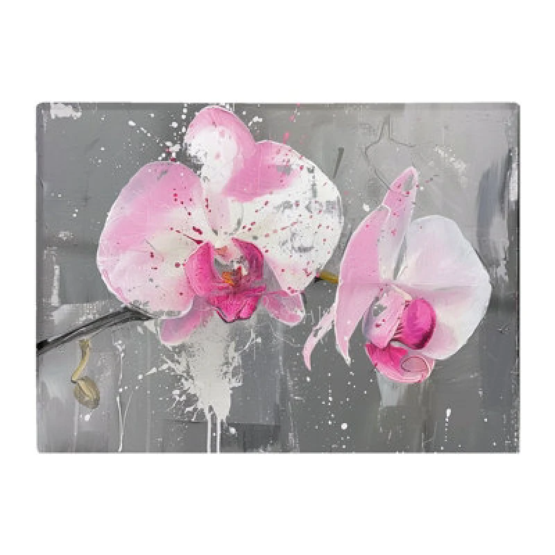 Image of Warren Reed Designer Pink Orchids Splashart Chopping Board