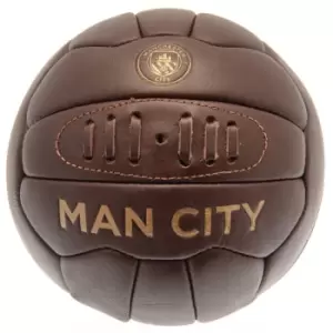 Image of Manchester City FC Retro Leather Heritage Football (One Size) (Brown)