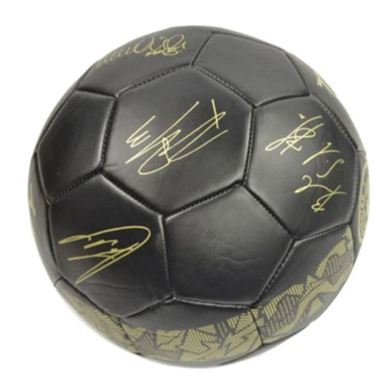 Image of Manchester City Fc Phantom Signature Faux Leather Football Black/gold (5)