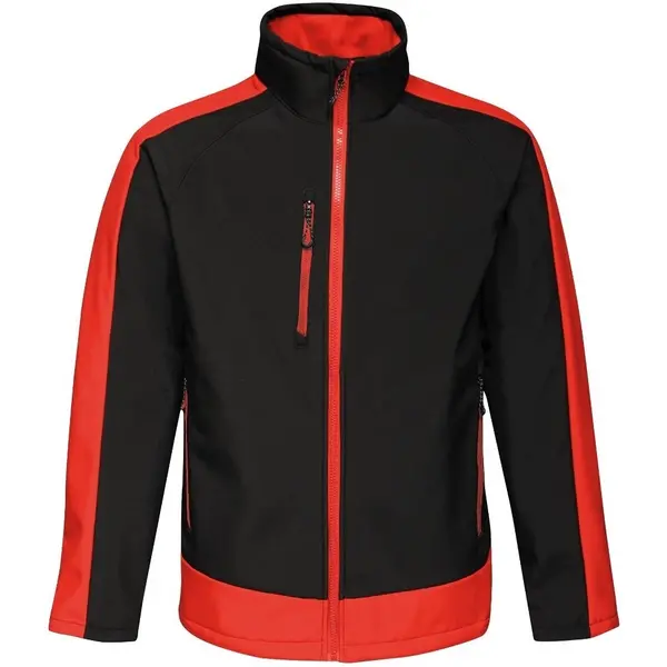 Image of Regatta Mens Contrast Waterproof Softshell Workwear Jacket XS - Chest 35-36' (89-91.5cm) Black/Classic Red TRA618-48B-XS