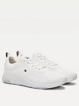 Image of Tommy Hilfiger Corporate Knit Rib Runner Trainers - White