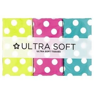 Image of Superdrug Pocket Pack Facial Tissue Mixed Design 4 Ply