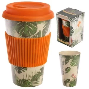 Image of Tropical Cheese Plant Reusable Bamboo Composite Travel Mug