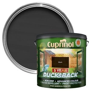 Image of Cuprinol 5 year ducksback Black Matt Fence & shed Treatment 9L