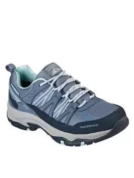 Image of Skechers Trego Mesh And Leather Trainers, Slate, Size 4, Women