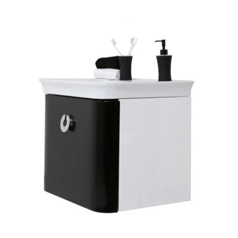 Image of Orsina Adelphi White And Black Bathroom Sink With Storage