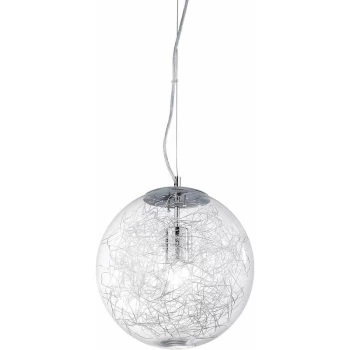 Image of Ideal Lux Lighting - Ideal Lux Mapa Max - 1 Light Small Globe Ceiling Pendant Chrome, E27