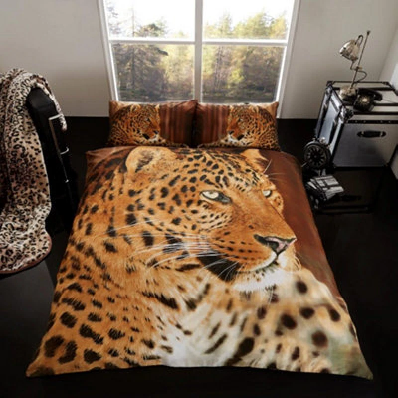 Image of Smart Living Smart Living 3D Effect Animal Polycotton Printed Duvet Cover Set in Burnt Orange Size: King Burnt Orange King Unisex 5051346099819
