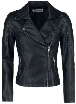 Image of Noisy May Rebel PU Jacket Imitation Leather Jacket black