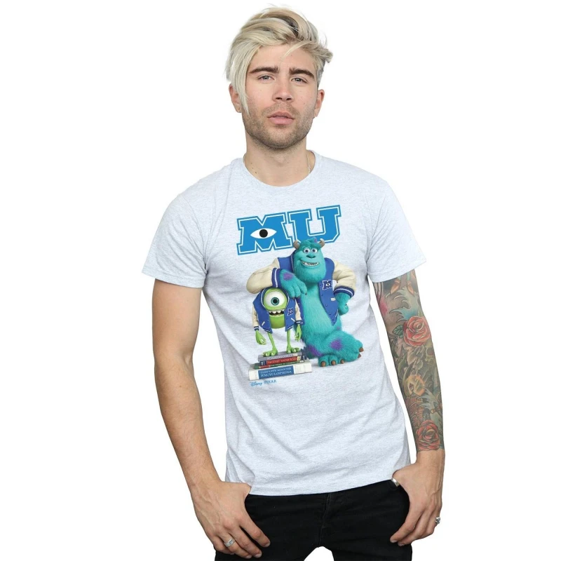 Image of Disney Men Monsters University Poster T-Shirt in Grey Size: Small Grey S Male 5057972611814