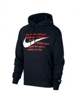 Image of Nike Sportswear Swoosh Pullover Hoodie - Black