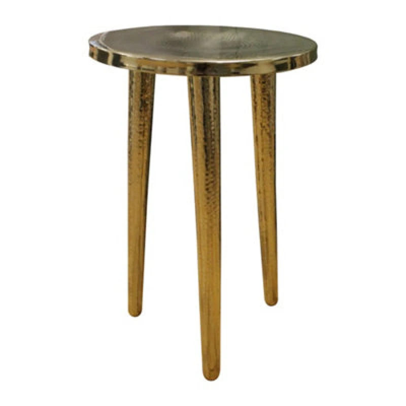 Image of Boho Round 3 Leg Coffee Table, 400mm X 600mm - Brass - Balterley