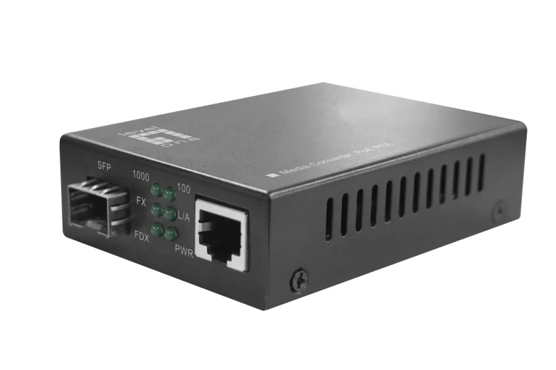 Image of LevelOne RJ45 to SFP Gigabit Media Converter. PoE PSE