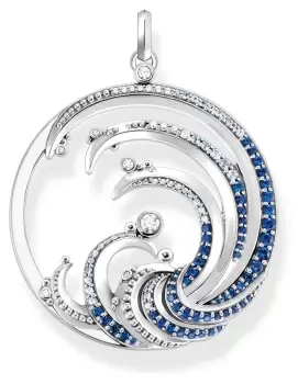 Image of Thomas Sabo PE930-644-1 Wave Sterling Silver Blue Stones Jewellery