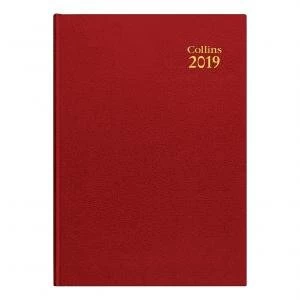 Image of Collins 44 A4 2019 Desk Diary Day to Page Red Ref 44 Red 2019 44 Red