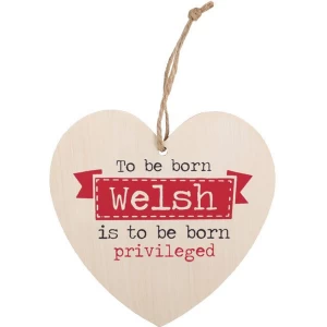 Image of To Be Born Welsh Hanging Heart Sign