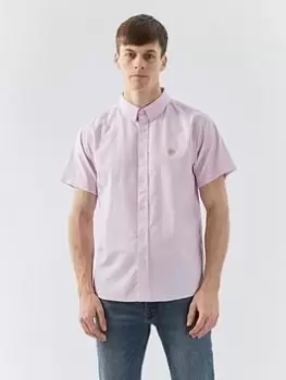 Image of Pretty Green Short Sleeve Oxford Shirt - Pink Size M Men