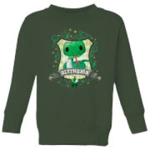 Image of Harry Potter Kids Slytherin Crest Kids Sweatshirt - Forest Green - 3-4 Years