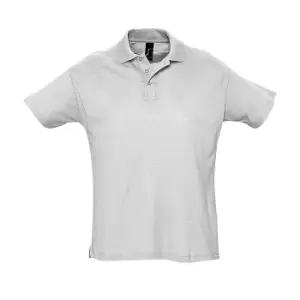 Image of SOLS Mens Summer II Pique Short Sleeve Polo Shirt (M) (Ash)