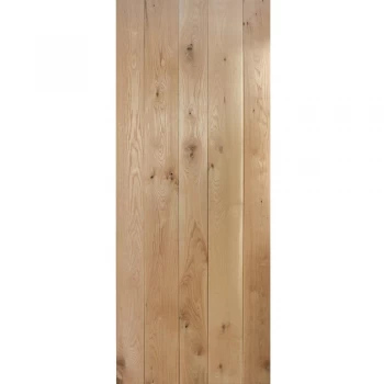 Image of LPD Rustic Framed Ledged Unfinished Oak Internal Flush Door - 1981mm x 838mm (78 inch x 33 inch)