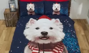 Image of Dreamy Winter Duvet Cover Set: Double/Santa Please Stop Here