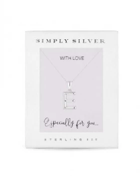 Image of Simply Silver Alphabet Necklace Letter E
