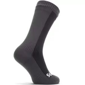 Image of SealSkinz Waterproof Cold Weather Mid Length Socks Black/Grey Small