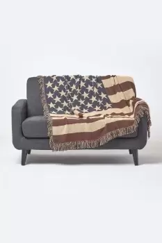 Image of Cotton USA Flag Throw